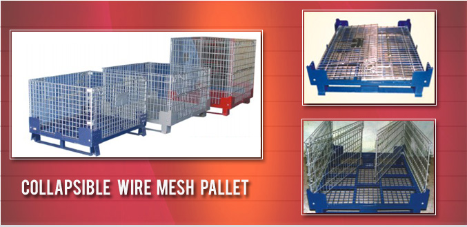 Collapsible wire mesh euro pallets images