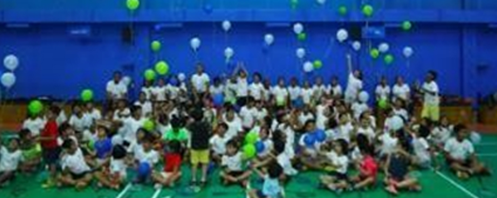 Group of young participants at Mekins Industries sports development event  in Hyderabad