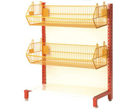 Fruits and vegetable display racks for grocery and supermarket shelving