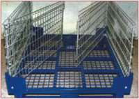 Collapsible wire mesh euro pallet sequence 2